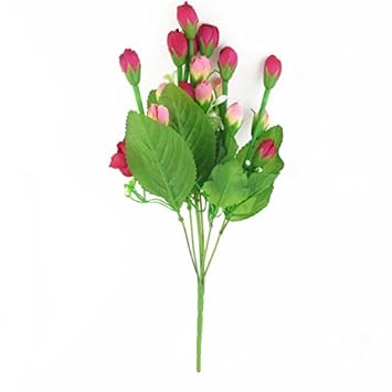 Amazoncom Edealmax Ménage Artificielle Feuille Verte Rose