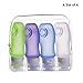TSA Approved Toiletry Travel Bottles Set Lable ID Window 3.0 oz 4PCS Silicone Squeeze Leak Proof Travel Size Bottles Perfect for Shampoo Conditioner Soap,Sunscreen Lotion with Zipper Bag