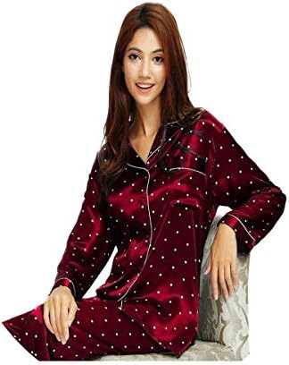 Womens Silk Satin Pajamas Set Pajama Pyjamas Set Sleepwear Loungewear