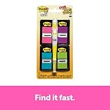 Post-it Flags Value Pack, Assorted Bright Colors, Stays Where You Place Them and Repositions as Needed, 1 in. Wide, 50/Dispenser, 4 Dispensers/Pk, Free Flag+ Highlighter, (680-PPBGVA)