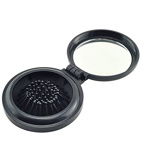 Zinnor portable mini folding hair brush with mirror com…