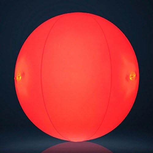 KOODS Light Up LED Beach Ball, Glow in the Dark, Party Supplies, Pool Toys (RED COLOR)