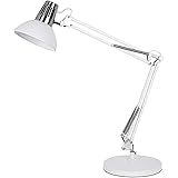 Luminária De Mesa Em Metal Branco Fosco Com Detalhes Em Aço Escovado, Com Soquete 1xe27, Com Potencia Maxima De 40w, Medindo 55x23x74, 5cm New Line 110v