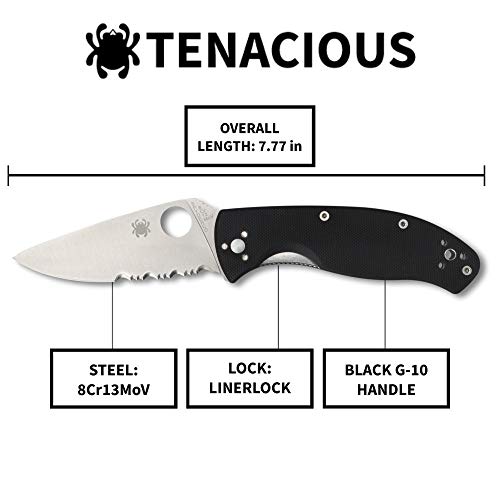 Spyderco Tenacious Folding Utility Pocket Knife with 3.39" Stainless