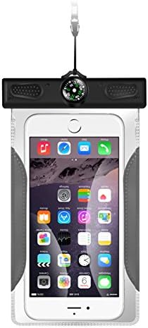 Cellphone Dry Bag Pouch with Armband Neck Strap for Outdoor Swimming Skiing Activies for iPhone, Samsung (Black)