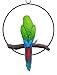 Ebros Patio Home Garden Hanging Scarlet Macaw Parrot Perching on Branch in Metal Round Ring Figurine Sculpture Nature Lovers Tropical Bird Collectors Decor 13.5