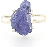 Natural Blue Tanzanite 925 Solid Sterling Silver Ring Size 8