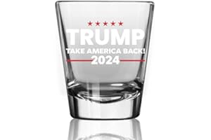 Patriots Cave Trump 2024 Trump Take America Back 2024 Shot Glass | 2 oz Bourbon Whiskey Shot Glass | Shot Glasses For Men | Retirement Gifts | 21st Birthday Shot Glass | Made In USA