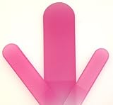 Set of 3, Pink, Genuine Czech, Etched, Crystal Glass Nail Files Double Sided Small, Medium, Large Pedicure