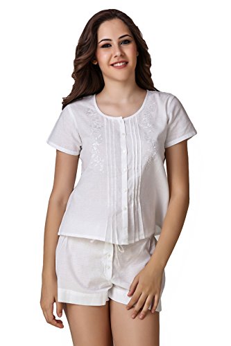 after dark women's sleepwear, embroidered shorts & top set