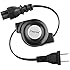 Insten 3.3 Feet Retractable 3-Prong AC Power Adapter Charging Cable (US Plug), Black