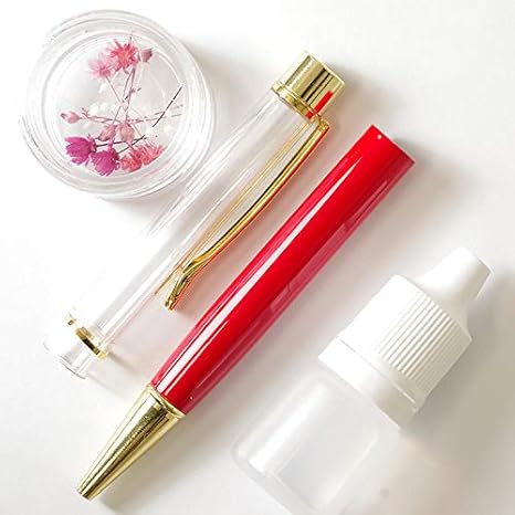 Amazon Co Jp Mokumoku ハーバリウム ボールペン 手作り キットセット オイル 花材 レッド 文房具 オフィス用品