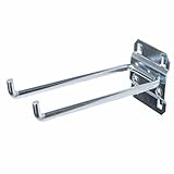 Triton Products 52628 LocHook 5-3/4-Inch Double Rod 80-Degree Bend 1/4-Inch Diameter Zinc Plated Steel Pegboard Hook for LocBoard, 5-Pack