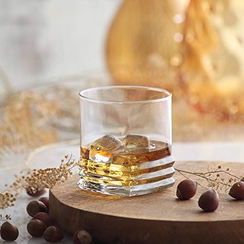 LAV Whiskey & Scotch Glasses | Perfect for Old Fashioned Cocktails & Bourbon & Cognac | 10.6 oz, Set of 6