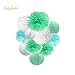 NICROLANDEE Cactus Baby Shower Decoration Mint Green Tissue Pom Poms Eyelet Paper Lantern White Hanging Honeycomb Ball Watercolor Party Banner Fiesta Baby Shower 1st Birthday Cactus Party Decorations