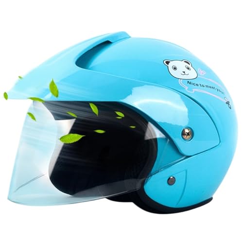 Kids DOT Approved Kids Motorcycle Retro Half Helmet for 3-12 Years Old,Youth Toddler Vespa 3/4 Electric Scooter Moped Lightweight Street Dirt-Bike ATV Helmet for Boys Girls