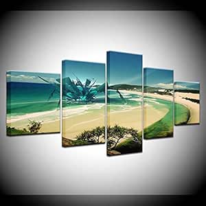 wanmeidp Hermosa Playa Verde océano HD Fondo de Pantalla de Arte