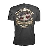 Winchester Official Men's Southern Rebel Skull Graphic Short Sleeve Cotton T-Shirt