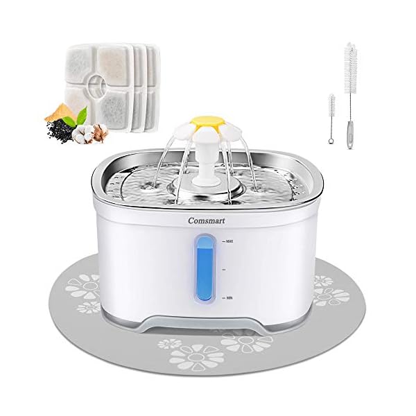Comsmart Cat Water Fountain, Stainless Steel Intelligent Pet Fountain