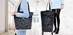 Foldable Shopping Bag with Wheels Collapsible