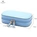 JL LELADY JEWELRY LELADY Small Jewelry Box Portable Travel Jewelry Case Organizer Faux Leather Storage Holder with Mirror for Earrings Rings Necklaces, Gifts for Women Girls Small Size (Sky Blue)