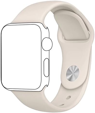 Casok Soft Silicone Replacement Sport Band for 2017 Apple Watch Series 3/2/1 Sport/Edtion/Nike+ All Models, 38mm S/M Antique White