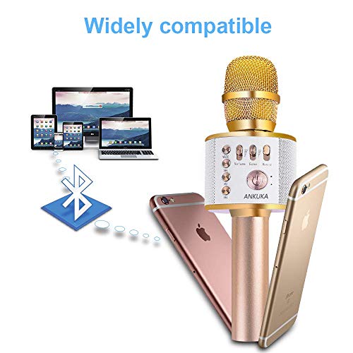 Ankuka Bluetooth Karaoke Microphone, Handheld Wireless Singing Karaoke