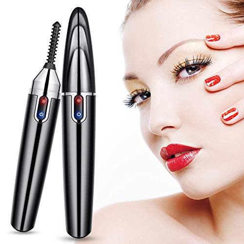 Heated Eyelash Curler, Upgrade Electric Eyelash Brush Lash Curler, USB Rechargeable Mini Eyelash Curler, 360° Automatic Rotary Eye Lashes Curling, Natural & Long Lasting Lashes Curlers, Quick Heating