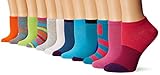 K. Bell Women's 12 Pack Fashion No Show Liner Socks, Stripe/Colorblock, 9-11