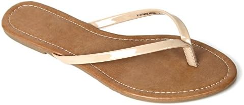 Womens Summer Flat Flip Flops Slip On Sandals Shoes (7.5, Nude)