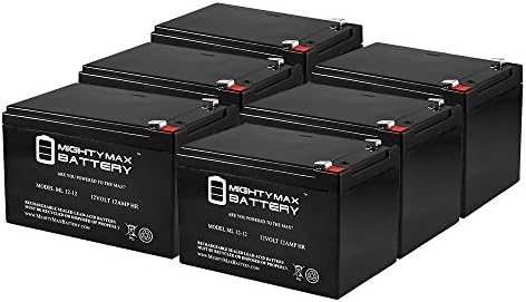Mighty Max Battery12V 12Ah F2 Citybug Helper Currie Electro-Drive Scooter Battery - 6 Pack