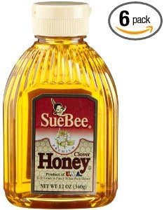 Sue Bee Honey Clover Honey Bottle, 12 Ounce -- 12 per case.