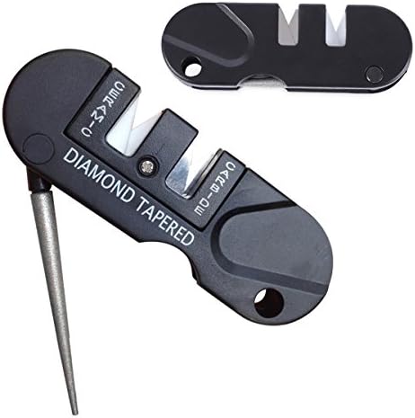 Aseun Three Stages Ceramic Carbide Diamond Knife Sharpener Pocket Outdoor EDC Tool Fish Hook Professional Sharpening Stone