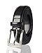 Sportoli Mens Classic Stitched Genuine Leather Uniform Belt - Black (58)