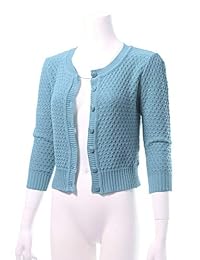 Cárdigan de punto para mujer con botones y mangas 3 4 (S-3XL)