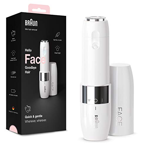 Face Epilatore Elettrico Donna, con Rifinitore di Precisione, Depilazione Elettrica Viso, Baffetti, Mento E Guance, Adatto anche alla zona Bikini, Idea Regalo Depilatore Donna, FS1000 Bianco