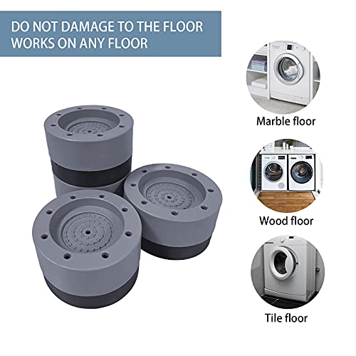 Anti-Vibration Pads for Washing Machines Anti-Walk and Noise Reduction Foot Pads for Washer and Dryer Support Pack of 4 (4pcs)