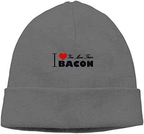 Dempery I Love You More Than Bacon Unisex Fashion Beanie Knit Hat Cap Colorkey