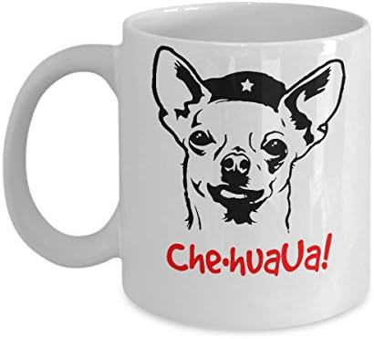 NinjaMugs 'Che-huahua!' Funny Chihuahua Dog Coffee Mug White 11oz Ceramic Cup