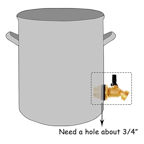 Retisee 3 Set High Flow Rain Barrel Spigot 3/4" Inlet To 3/4" GHT 304 Stainless Steel Water Barrel Faucet Bulkhead Fitting Tape Traction Rope 55 Gallon Dr