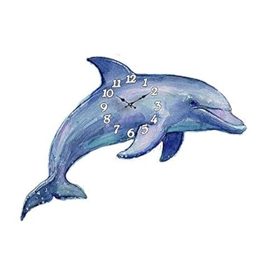 Sea Creations 14" Die Cut Dolphin Clock 41eongTwnuL