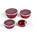 KitchenAid KC176BXERA Prep Bowls with Lids, Set of 4, Red