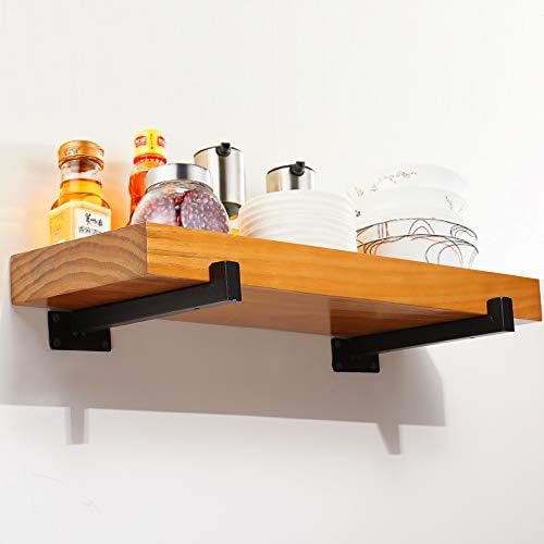 Floating Shelf Brackets 8 inch, Heavy Duty Black Brackets for Floating Shelves Decor, Shelves