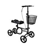 Give Me Knee Scooter Steerable Knee Walker Deluxe Crutch Alternative Dual Braking System in Black