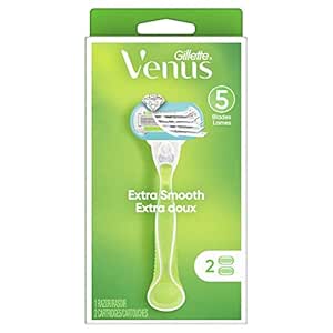 Gillette Venus Extra Smooth Green Women's Razor Handle + 2 Blade Refills