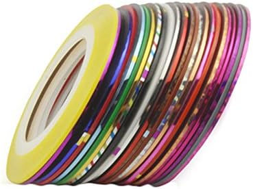 24Pcs Mixed Colors Rolls Striping Tape Line Nail Art Tips Decoration Sticker