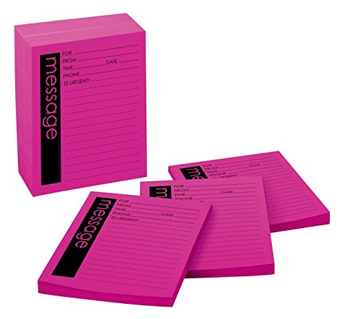 Post-it Super Sticky Printed Important Message Pads, 4 in x 5 in, Fireball Fuchsia, Lined, 12 Pads/Pack, 50 Sheets/Pad (7662-12-SS)