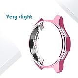 for Samsung Gear S3 Frontier & Classic/Galaxy Watch 46mm TPU Plated Case, Soft Scractch-Resistant Frame Cover Slim Shiny Plated TPU Case All-Around Protective Bumper Shell (Pink, 46mm)