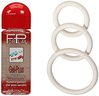 New Spartacus Soft Nitrile Ring Set White with Free Personal Lubricant Forplay Gel Plus 2.5 Oz Bottle