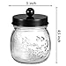 SheeChung Small Mason Jar, Glass Qtip Holder, Apothecary Jars with Lids, Bathroom Organizers and Storage, Bathroom Canister for Q-tips, Cottons, Floss, Balls, Cotton Swabs, Farmhouse Decor-Black
